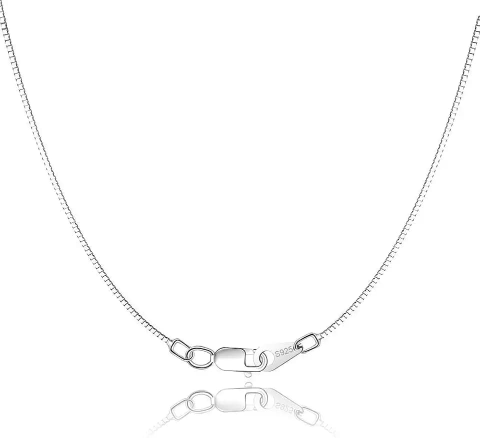 Jewlpire 18K Gold Plated 925 Sterling Silver Chain Necklace for Women Girls, 0.8mm Box Chain Lobster Claw Clasp-Super Thin & Strong Necklace Chain 16/18/20/22/24 Inch