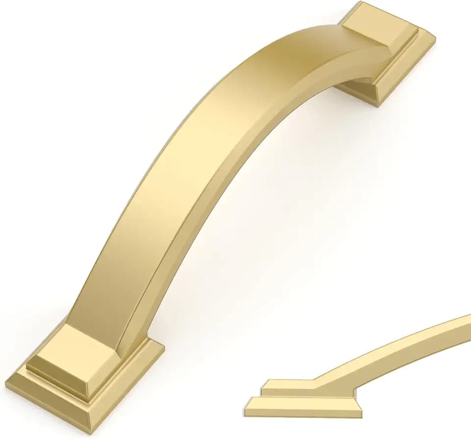 Amerdeco 10 Pack Brushed Gold Cabinet Pulls 3"