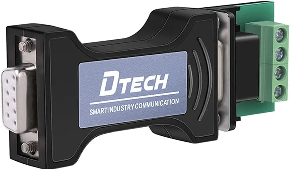 DTECH RS232 to RS485 Serial Converter Adapter with 4 Position Terminal Block for Industrial Long Haul Communication Data Supports 600W Anti-Surge