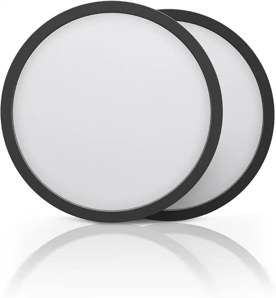 ECOELER Black 12inch LED Flush Mount Ceiling Light, 2700K-6000K 5CCT Adjustable, 28W 2400Lm, Super Slim Dimmable Ceiling Light Fixtures for Kitchen, Hallway, Laundry, ETL Listed, 2 Pack