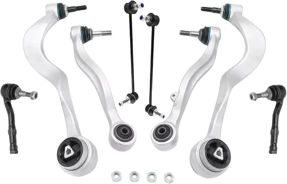 Front Lower Control Arm with Ball Joint Sway Bar Link Outer Tie Rod End Compatible with BMW 525i 2006-2007, 528i 2008-2010, 530i 2006-2007, 535i 2008-2010, 545i 2004-2005, 550i 2006-2010,8Pcs