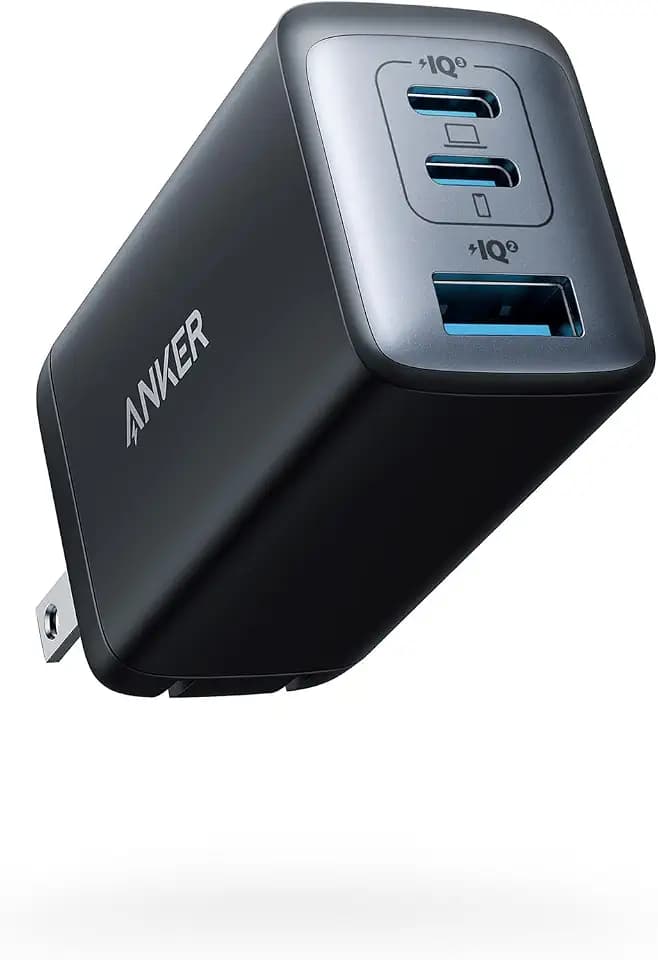 Anker 65W Max 3-Port USB C Charger Block, Compact Foldable Phone Charger