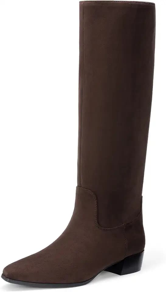 DREAM PAIRS Women's Snipped Toe Knee-High Fall Boots
