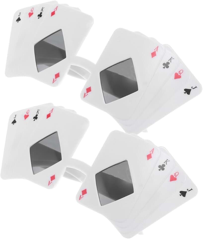 2 Stück Pokerbrillen Für Erwachsene Lustige Plastik Sonnenbrillen Mit Spielkartenmuster Partyzubehör Für Themenfeiern Halloween Und Fotoboxen