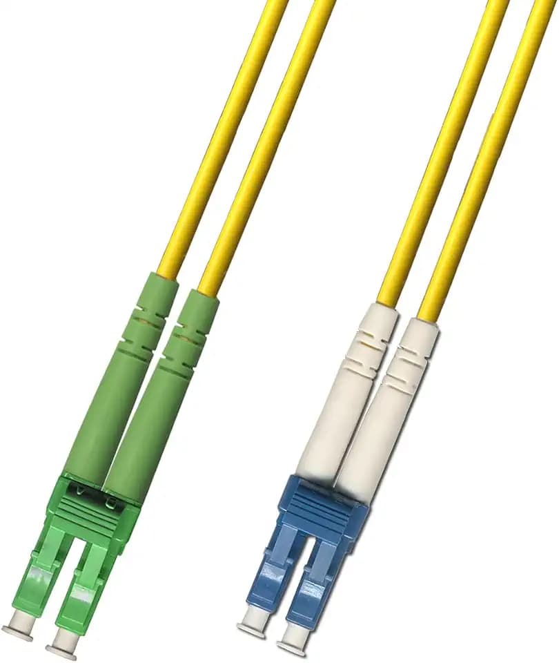 5M Singlemode Duplex Fiber Optic Cable (9/125) - LC/APC to LC/UPC
