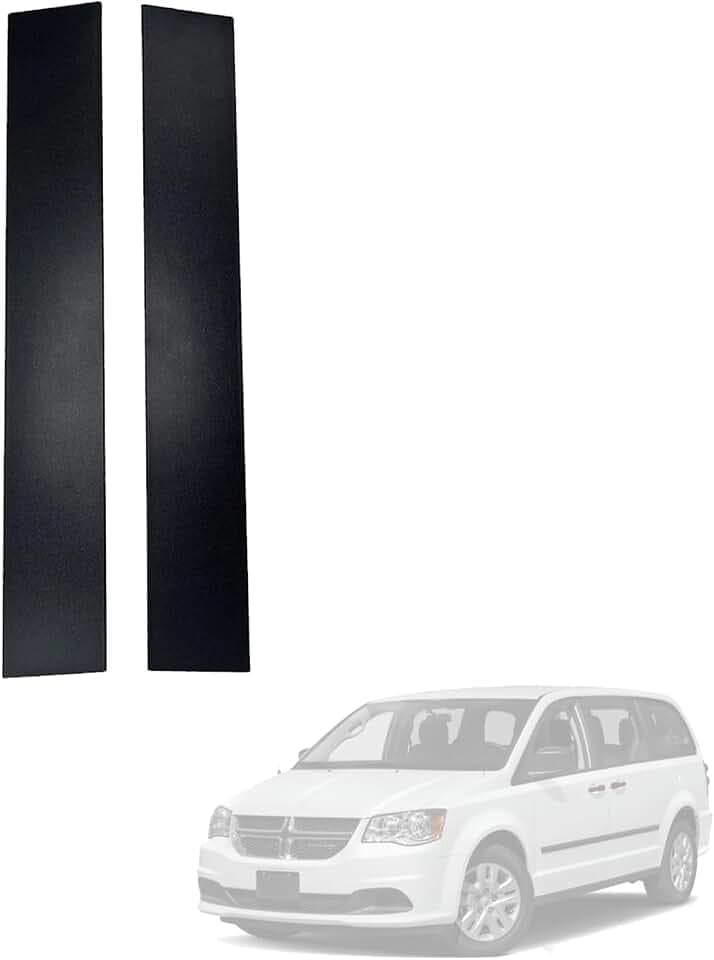 B Pillar Side Molding Outer Trim 2 Pack Left & Right Replacement for 2008-2020 Dodge Grand Caravan, 2008-2016 Chrysler Town Country, Replaces OE 926-446 926-445 5020665AA 5020664AA