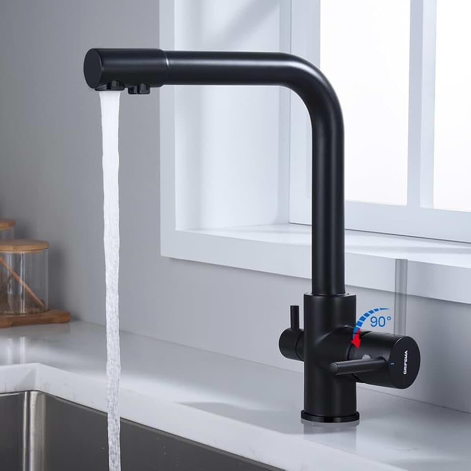 GRIFEMA Dover 3-in-1-Osmose-Küchenarmatur, für Wasserfilter-Reiniger, Küchenspüle, exklusiv auf Amazon