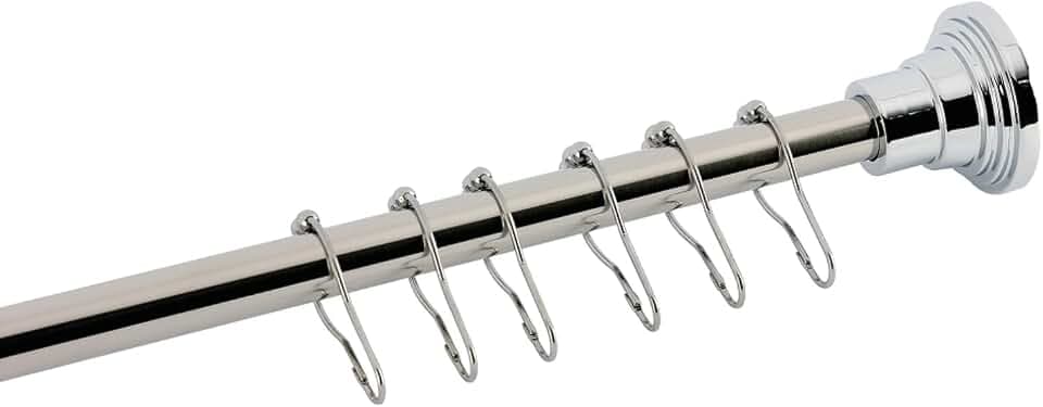 Kingston SCC2811 Steel Adjustable Shower Curtain Rod, Polished Chrome