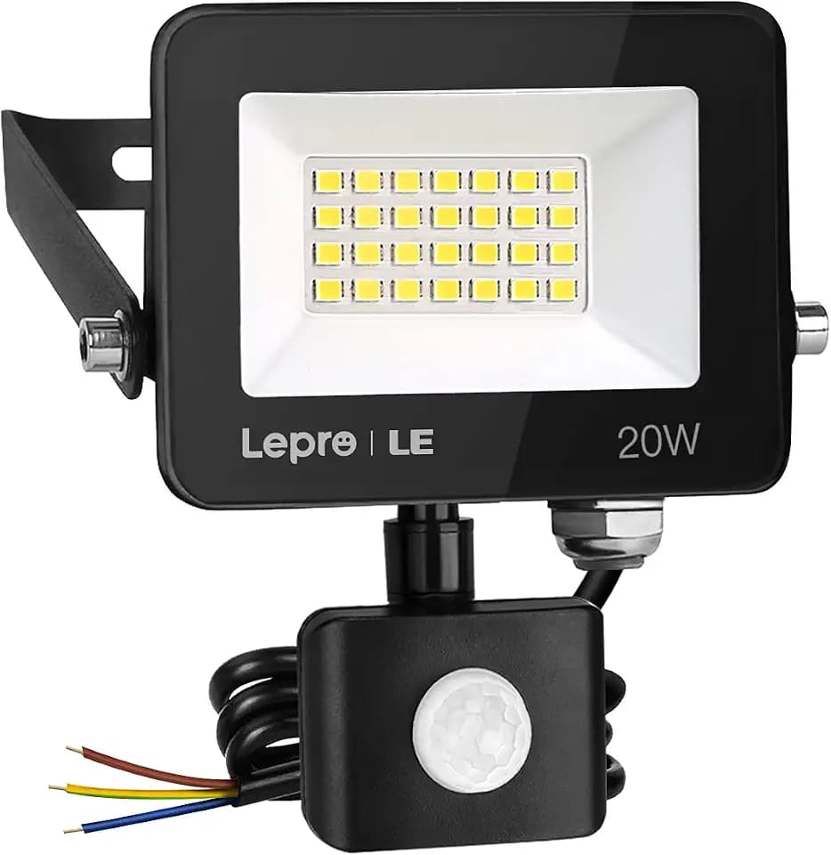 Lepro 20W LED Strahler mit Bewegungsmelder Außen, 2000LM 5000K IP65