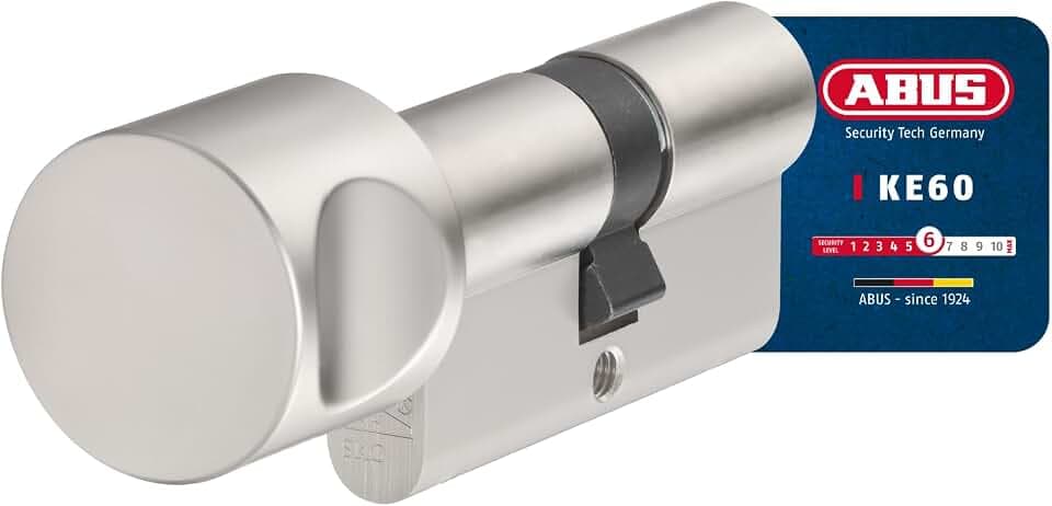ABUS Zylinderschloss 54442 Nickel Pearl - Halbzylinder, Daumendrehung