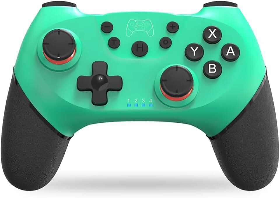 NK Wireless Switch Controller, kompatibel mit Switch/OLED/Lite/Pro, mit Wake-Funktion, Makro-Einstellungen, Bluetooth, 6-Achsen-Sensor, Turbo, Dual Shock, LED-Anzeigen, Farbe Schwarz-Blau