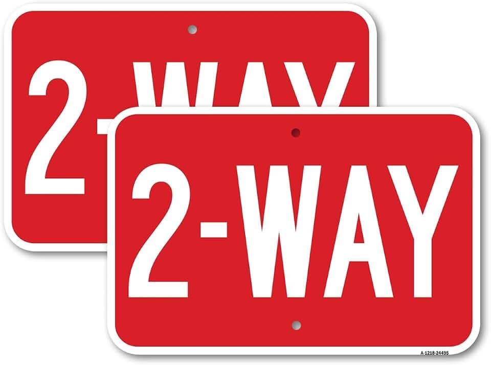 (2 Pack) 2-Way | 12" X 18" Heavy-Gauge Aluminum Sign | Rust Free Aluminum, Weather Resistant, Waterproof, Fade Resistant, 2 Pre-drilled Holes