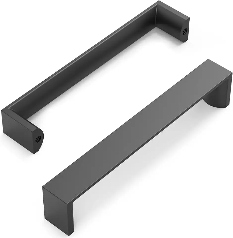 FURNIWARE 10 Stück Möbelgriffe, Schwarz 128mm Lochabstand Schrankgriffe Küchengriffe Griffe Möbel Schubladengriffe Griffe für Küchenschränke Schränke Schubladengriffe