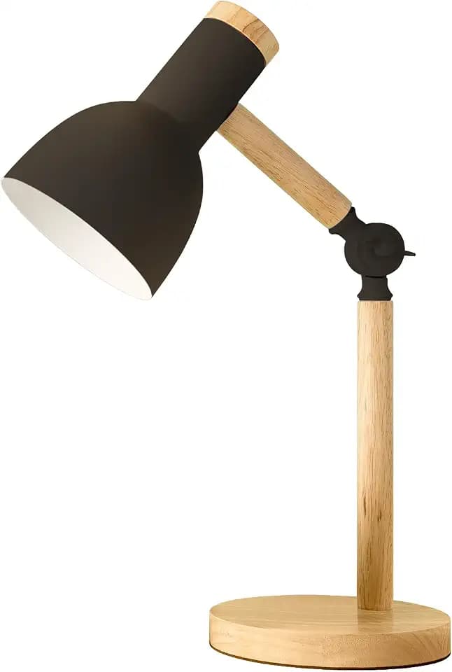 himmel Tischlampe,Einstellbare Holz Tischlampe,Kinder Schreibtischlampe für Schlafzimmer,Wohnzimmer,E27 Sockel Lesen neben Lampe (Schwarz)