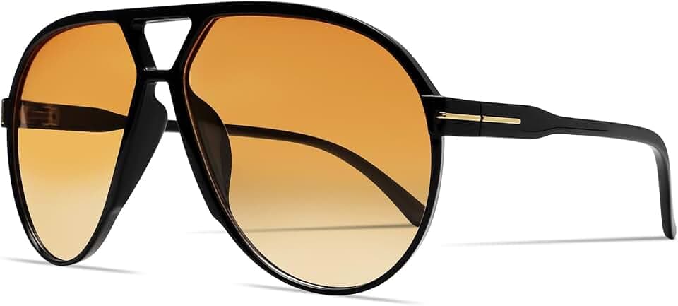 GUVIVI Retro Aviator Sunglasses for Women Men Oversized Lightweight Glasses
