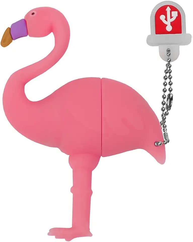 16GB USB-Stick Niedliches Flamingo-Muster mit Lanyard, Pen Drive und Memory Stick-Stick für Familie und Freunde