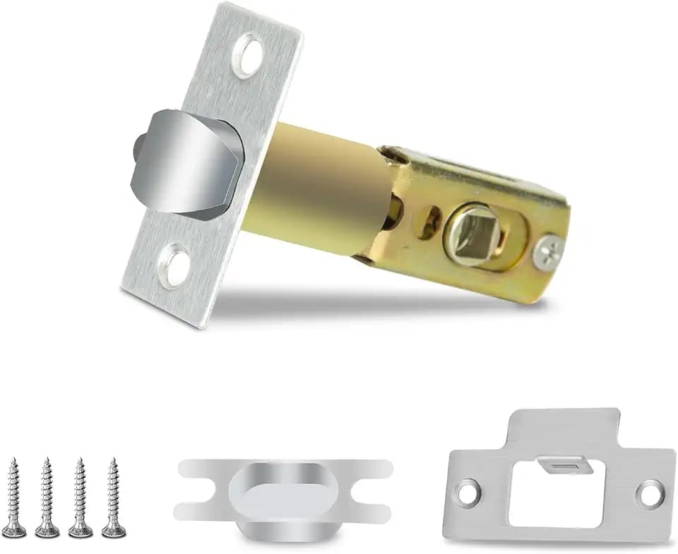 Entry Door Lock Latch Deadlatch Adjustable 2-3/8" or 2-3/4" Size 60/70mm Fit 45° Rotating Angle Door Lock and Lever Door (1, 45D)