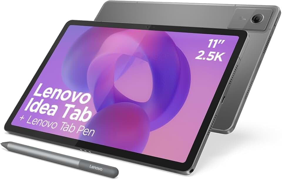 Lenovo Idea Tab Tablet 27,5 cm (11 Zoll), 2,5 K (MediaTek Dimensity 6300, 8 GB RAM, 256 GB UFS, 90 Hz, 4 Lautsprecher, Wi-Fi 5, Bluetooth 5.2, Android 15), Grau, mit Tab Pen