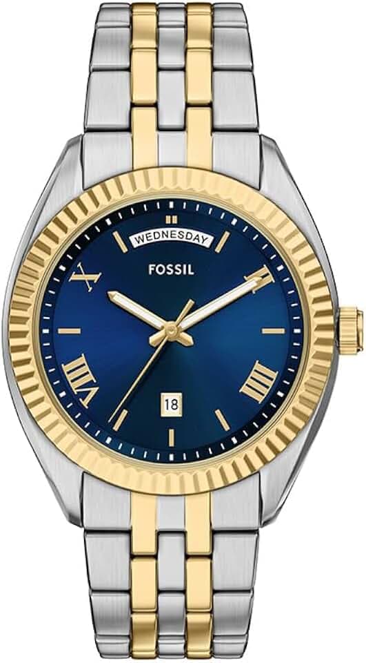 Fossil Campbell Three-Hand Day-Date Stainless Steel Watch for Men