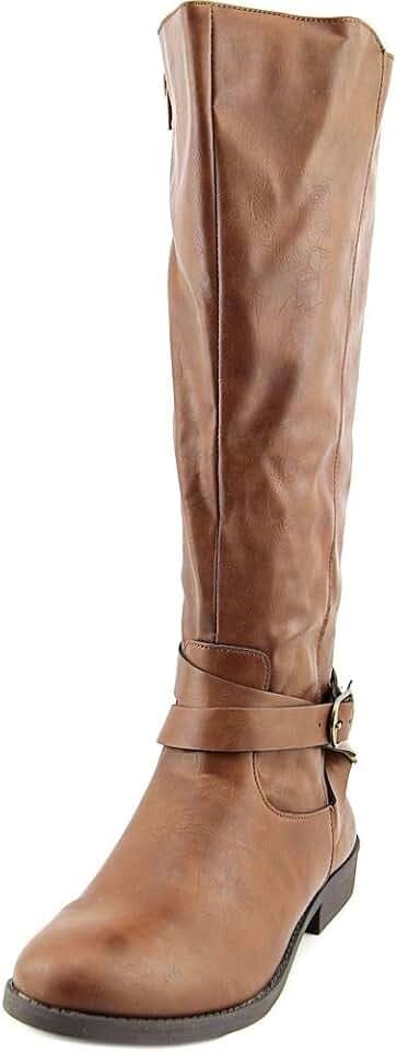 Style & Co. Women's Shoes Madixe Round Toe Knee High Riding, Cognac, Size 6.5