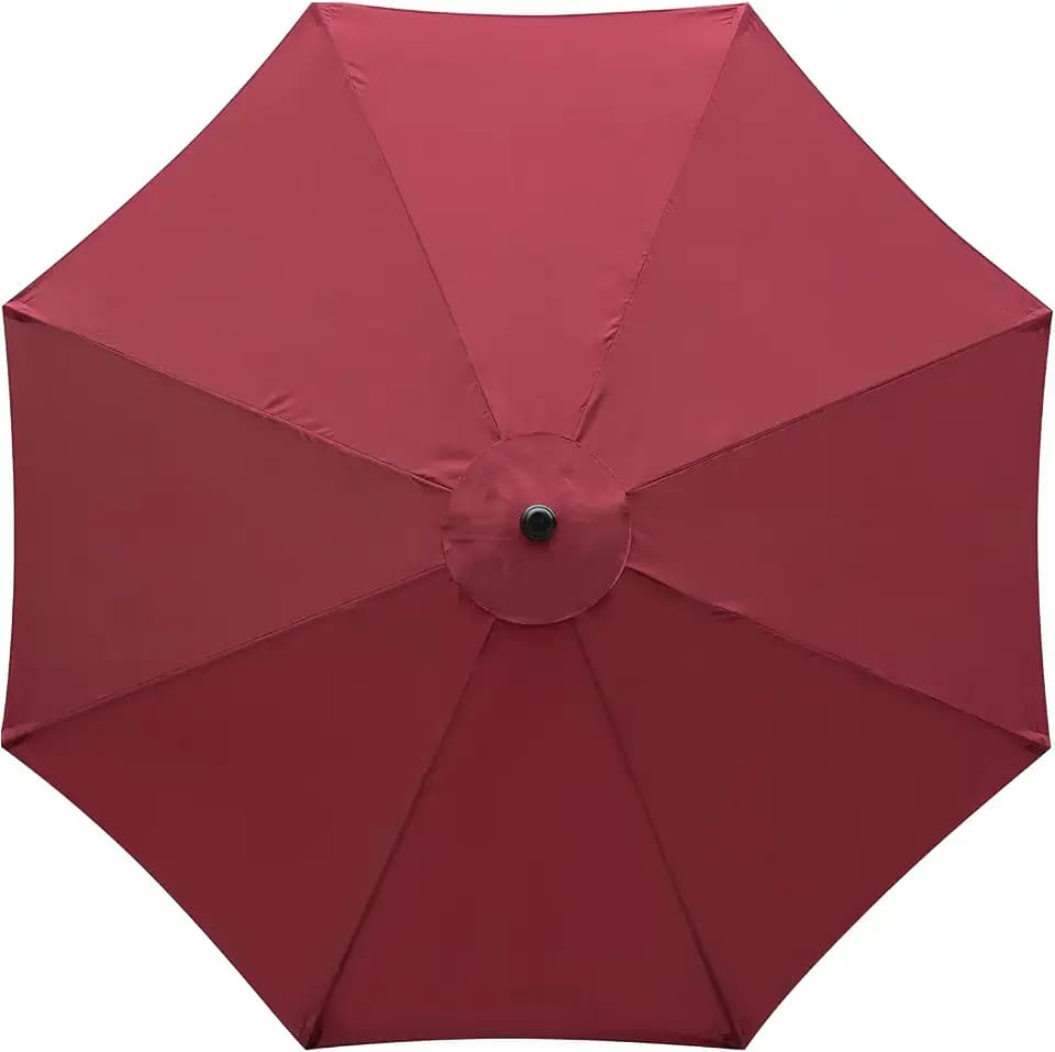 10Feet Patio Umbrella Replacement Canopy, For 8 Ribs,Market and Table Umbrella Top,Universal Strong and Thick Umbrella Canopy,UV Protection,Canopy Only. (Burgundy)