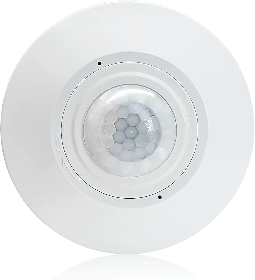 RAYZEEK Bewegungsmelder zur Deckenmontage, 360-Grad-Bewegungsmelder, 110 V-265 V, 1100 W, Belegungssensor-Schalter für Decke, 8–12 m hochempfindlicher Lichtschalter, PC feuerfest (5 A, neutraler Draht
