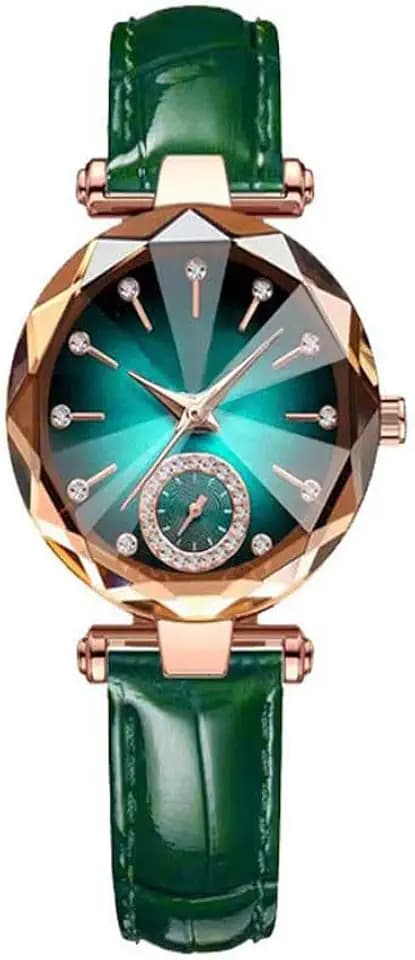 Women’s Watches Wholesale Bracelet Elegant Leather Strap Watch Fashion Simulation Creative Diamond Dial Watch Round Dial Analog Quartz Wristwatches