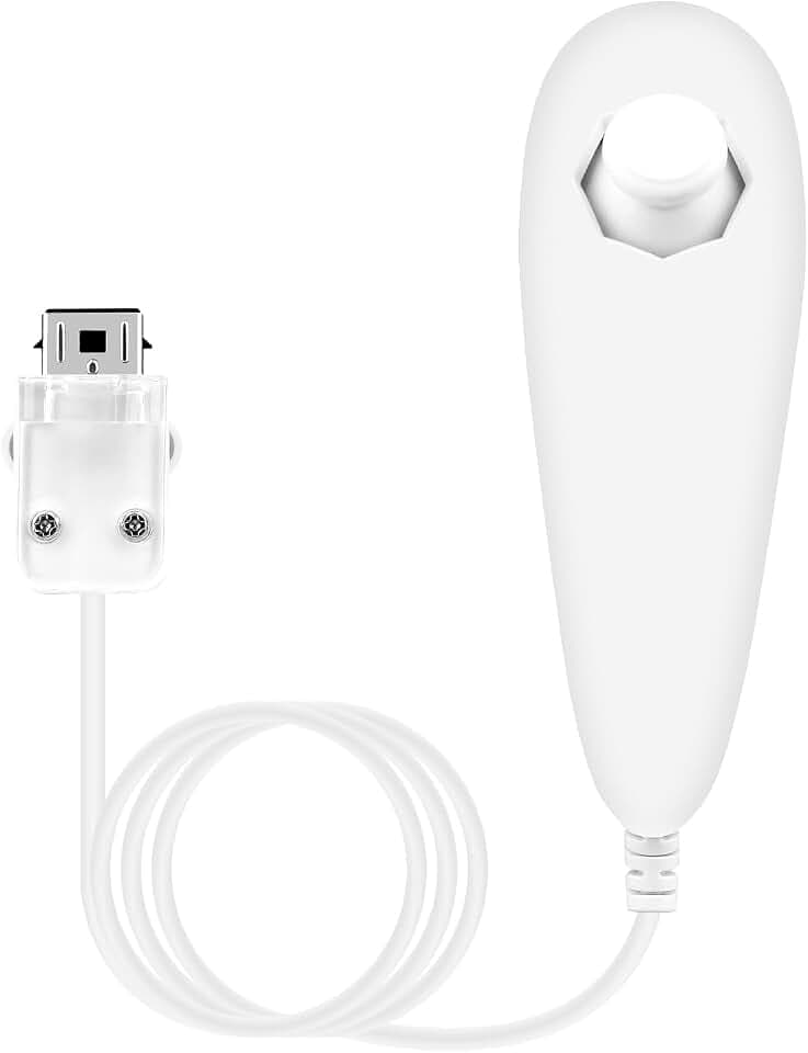 OSTENT Bewegungsbasierter Kabelgebundener Nunchuck Controller für Nintendo Wii Konsole Videospiel Farbe Weiß