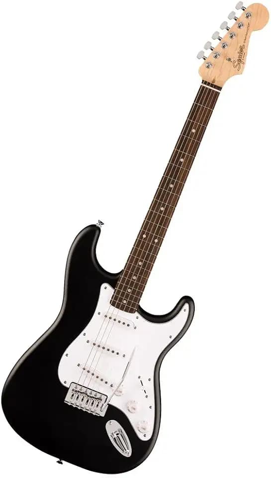 Fender Squier Debut Series Stratocaster Electric Guitar, Beginner Guitar, with 2-Year Warranty, Includes Free Lessons, Black with Matte Finish, Full, 0379600506