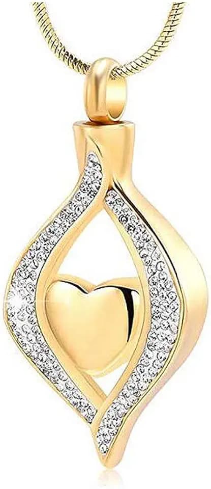 SIYUU Eye Cremation Jewelry for Ashes Pendant Crystal Teardrop Heart Cremation Urn Necklace Memorial Keepsake Jewelry for Women Gift