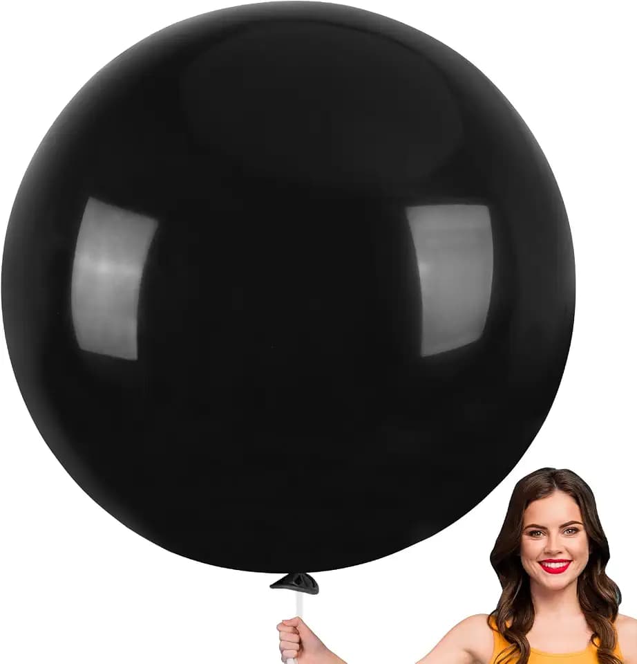 RUBFAC Black Giant Balloons 6pcs 36 Inch Jumbo Latex Balloon
