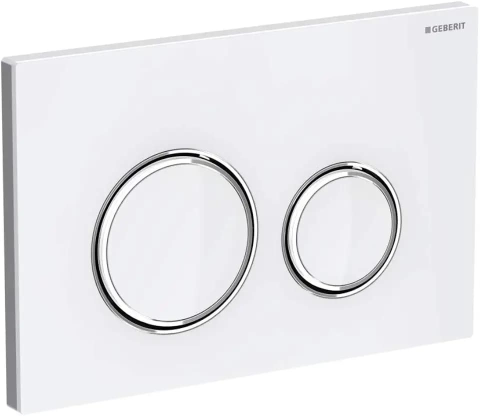 Geberit Sigma 21 Drückerplatte Glas Weiß/Chrom/Glas Weiß für UP720, UP320, UP300 und UP700