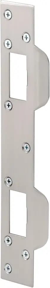 Prime-Line Door Strike Plate, Satin Nickel, Fits 5-1/2 & 6 in. Spacing