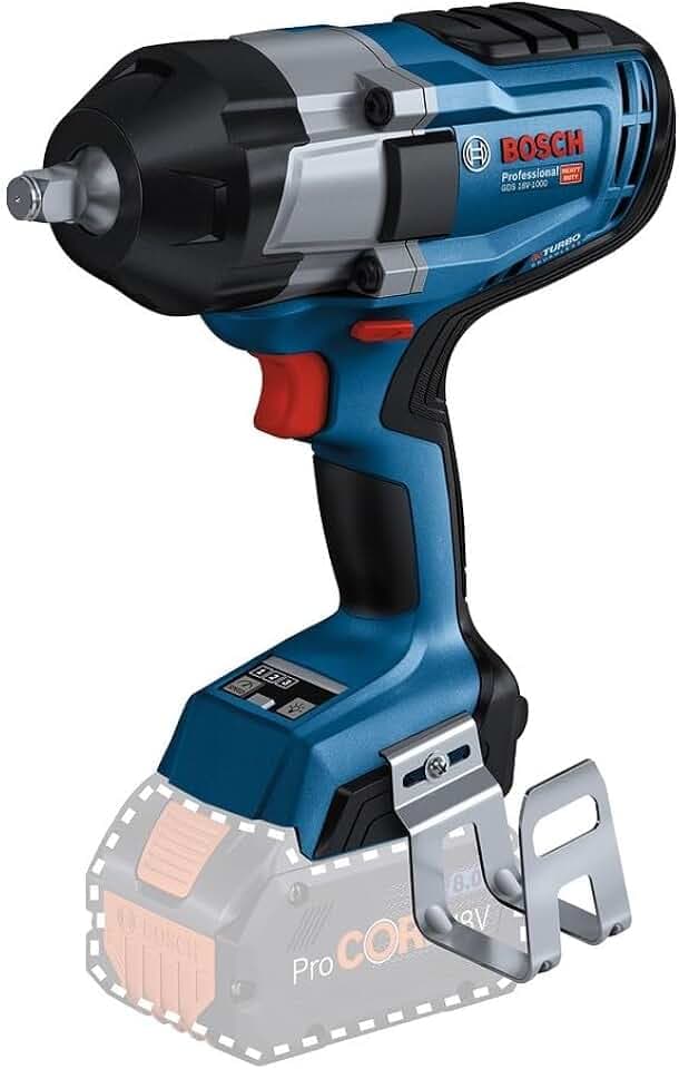 Bosch Professional 18V System BITURBO Akku Drehschlagschrauber GDS 18V-1000 (inkl. Leiterclip, ohne Akku/Ladegerät) Battery Powered