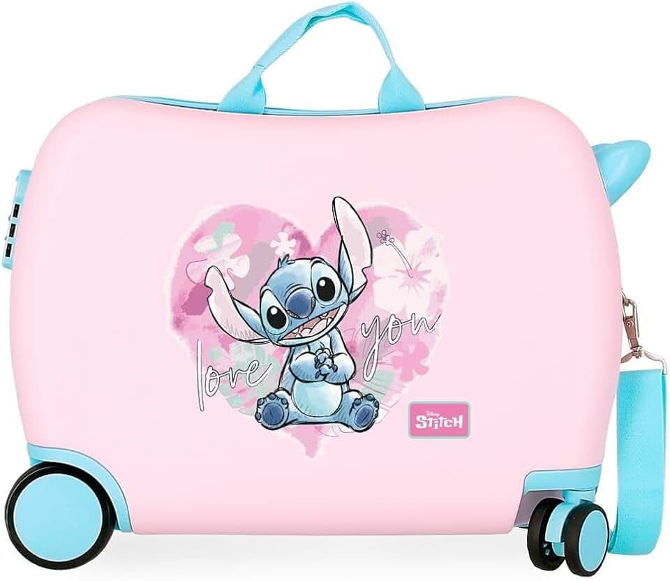 Disney Kinderkoffer, hartschalig, mit seitlichem Zahlenschloss, 4 Rollen, Handgepäck, hergestellt aus ABS, einem robusten und leichten Material.