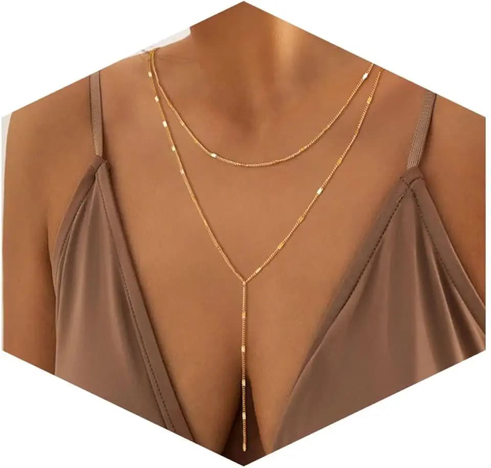 14K Gold Plated Long Lariat Y Necklace for Women