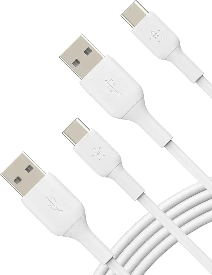 Belkin USB A to USB C Cable 2 Pack, 6.6ft Fast iPhone Charger Cord