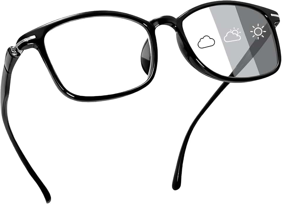 Selbsttönend Distanz Brille Leichte Myopia Kurzsichtigkeit Photochromatische Fernsehbrille für Herren Damen 0.0 to -4.0