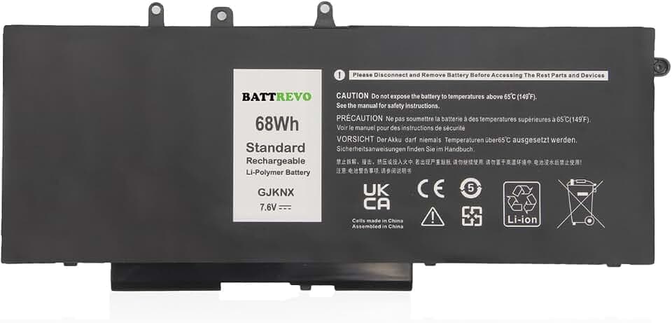 68Wh/8500mAh GJKNX Laptop Akku für Dell Latitude 5480 5580 5280 5288 5590 5488 5490 5491 5495 5591 E5480 E5580 E5490 E5590 Precision 15 3520 3530 Serie GD1JP DY9NT 5YHR4 451-BBZG