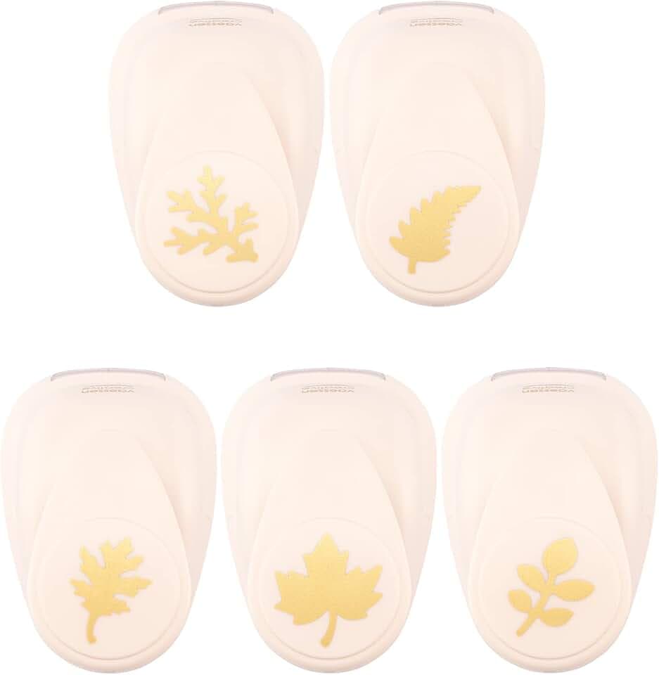 Vaessen Creative Stanzer Set - Motivstanzer - Herbst - 5 Stück - Tonpapier und Bastelmaterial bis zu 250 g/m² - zum Basteln Mit Papier und Scrapbooking, Weiß-gold