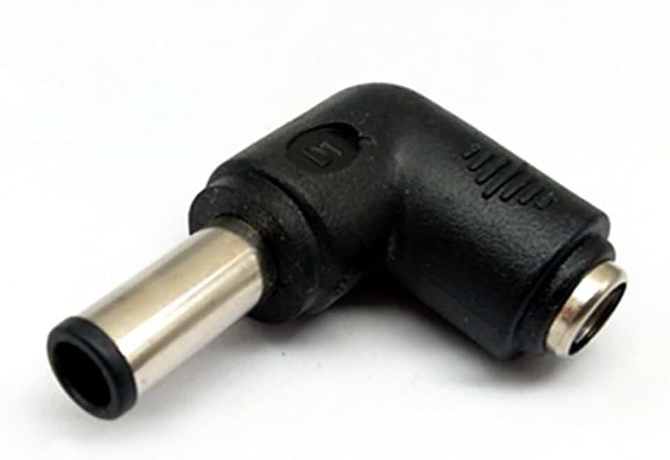 DC 6,0 mm Stecker, DC 6,0 x 4,4 mm Stecker, 90 Grad Winkel auf DC 5,5 x 2,1 mm Buchse, Adapter, DC Barrel Power Jack Ladekabel-Anschluss