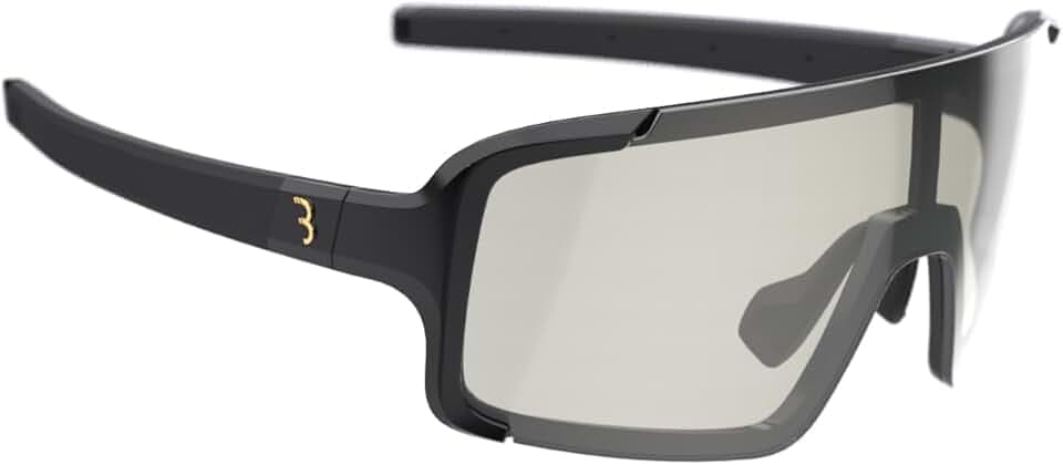 BBB Cycling Fahrradbrille Selbsttönend Fahrrad Sonnenbrille Photochromatisch Herren und Damen Sportbrille Schnellbrille Radbrille Radsportbrille MTB und Rennrad Chester BSG-69PH Glänzend Schwarz