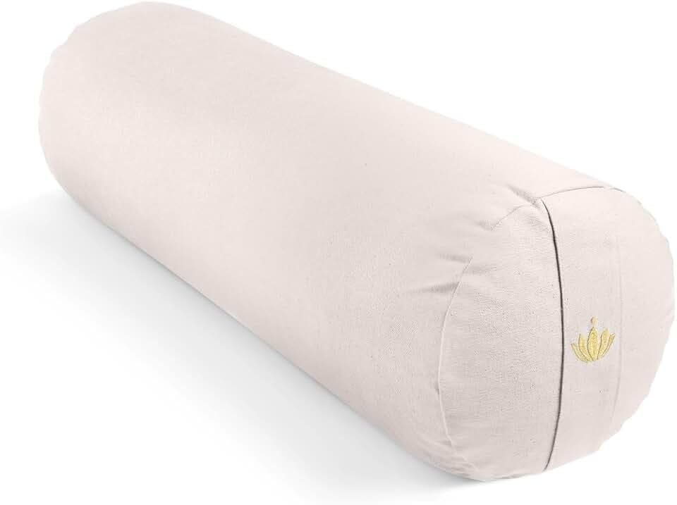 Lotuscrafts® Yoga Rolle Ø24 cm, Yogabolster mit 100% Bio-Dinkelfüllung, Waschbarer Bezug aus Baumwolle, für Yin Restorative Yoga-Übungen, GOTS Zertifiziert