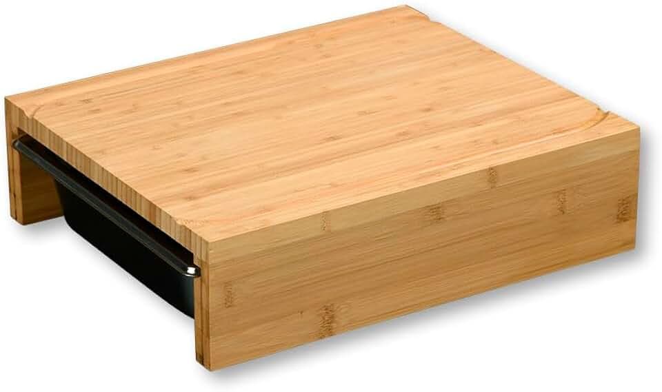 KESPER | Schneidebrett mit 2 Auffangschalen, Bambus, 35 x 29 cm | 58355