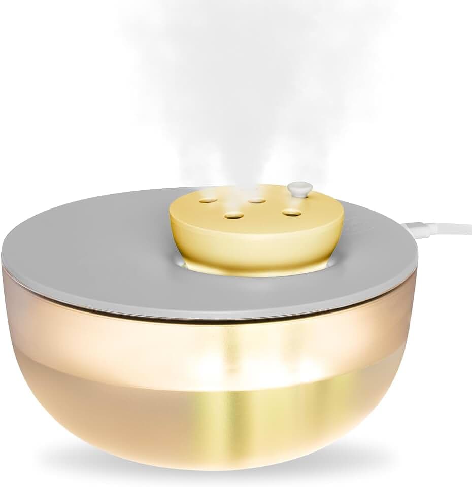 1,2L Mini Luftbefeuchter mit Beleuchtung , 20dB Leise 6-Speed Adjustable Cool Mist Humidifier , 300 ml/H Nebelvolumen mit Filterelement (Grau)