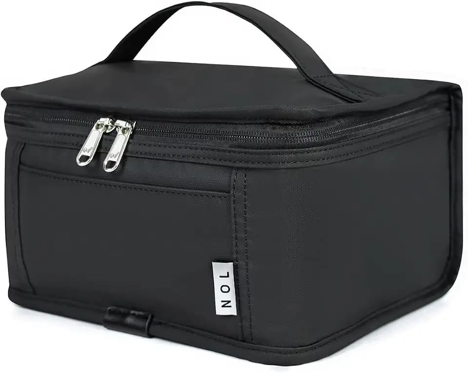 NOL Mini Insulated Lunch Bag for Women Men Kids | Small Leakproof Reusable Lunch Tote | Fits 6 Cans 330ml | Thermal Cooler for Work School Picnic Camping, Black, 5 Liters