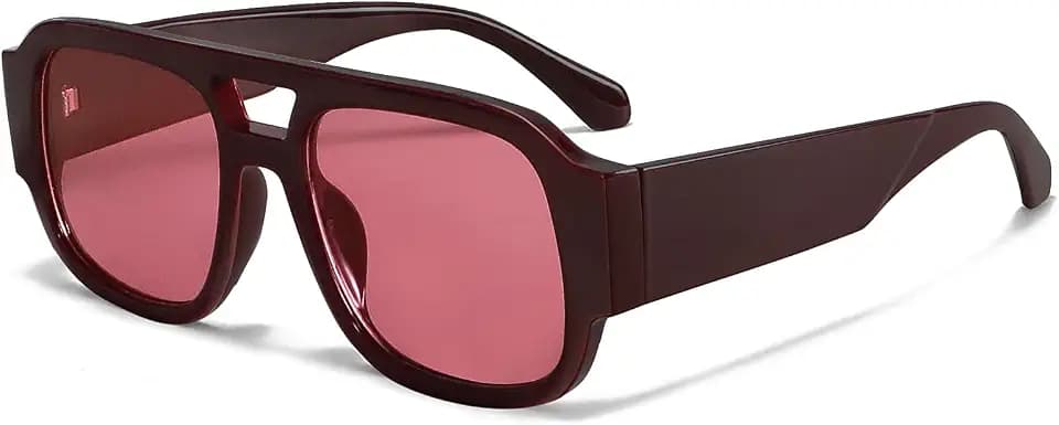 TYA Retro Oversized Aviator Sunglasses for Women Men 2026 Square Double Bridge Trendy Sun Glasses UV400