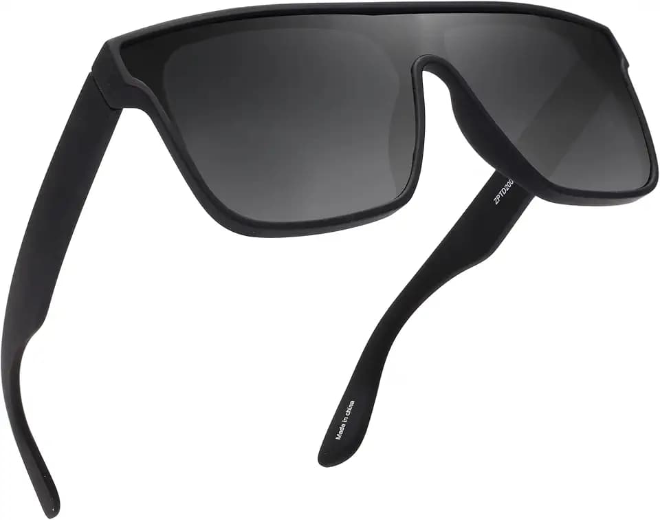 GLINDAR Polarized Shield Sonnenbrille für Männer Square Flat Top Sportbrille