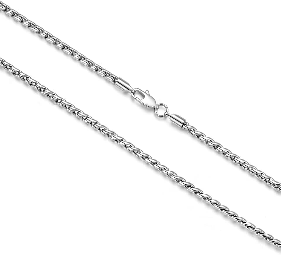 FOSIR Stainless Steel Unique Snake Link Chain Necklace for Men and Women