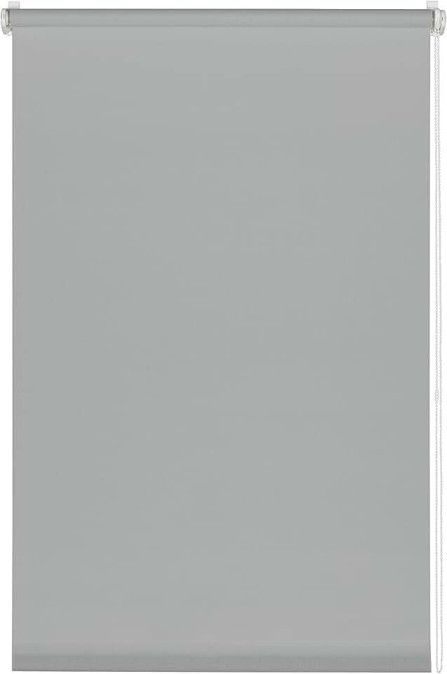 Deco Company Klemmrollo, Blickdicht, Lichtdurchlässig, Lichtschutz, Blendschutz, Rollo für Fenster ohne Bohren, Polyester, Hellgrau, 100 x 150 cm
